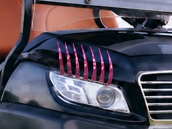 "Bubble Gum" - Iridescent Pink-Rainbow Mirror - Golf Cart Eyelashes