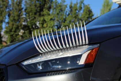 "A Rose at Dawn" - Iridescent White-Rainbow Sparkles - Car Eyelashes