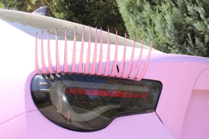 "Year of the Cat" - Textured Sparkles Pink Mica Car Eyelashes